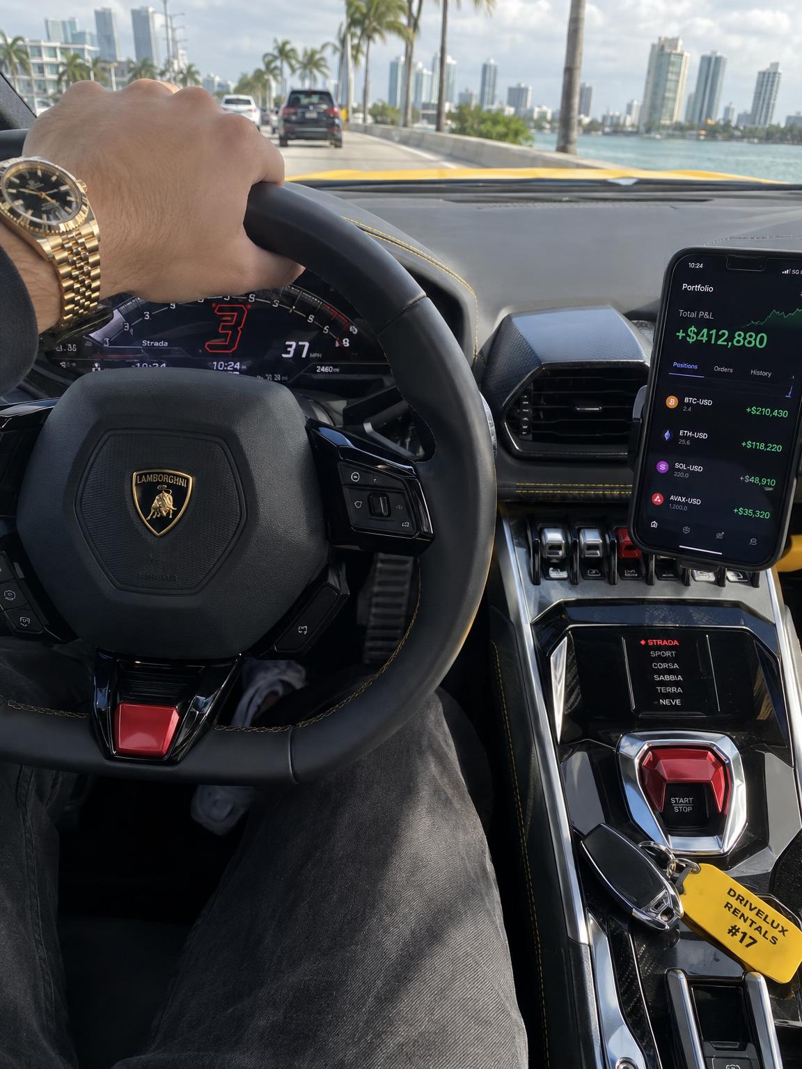 Sample flex photo: a Lamborghini cockpit